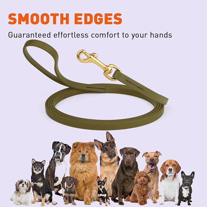 Viper K9 Biothane Working Dog Leash Waterproof Lead for Tracking Training Schutzhund Dog Sport & Search - Odor-Proof Long Line with Solid Brass Snap for Puppy Medium Large 1/2" x 20ft Olive Drab Green