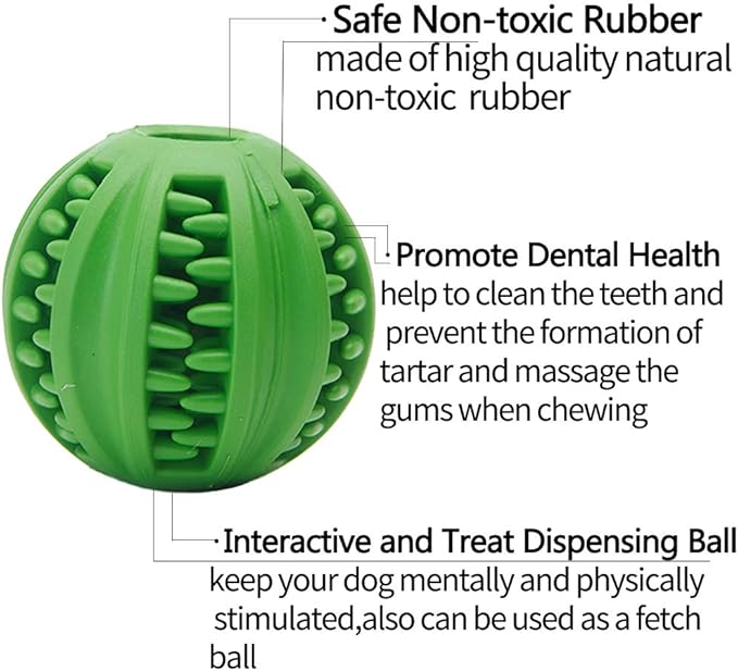 ONTWOPETS Dog Ball Toy - Interactive Dog Enrichment, Mental Stimulation Treat Embedding Rubber Ball Reduce Boredom (2 inches)