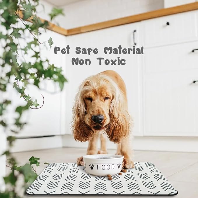 Dog Food Mats for Floors Waterproof, Dog Cat Water Bowl Mats Pet Feeding Absorbent Mat Dog Cat Pet Placemats for Food and Water 16 * 24 inch
