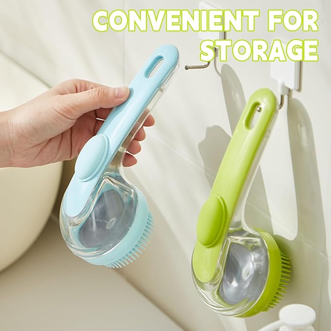 Pet Bath Brush,Dog Shampoo Brush Bubble Maker,New 2 in 1 Dog Bath Brush with Built-in Shampoo Dispenser,Bathing Dog Grooming Massage Brush for Showering Long and Short Haired Dogs and Cats(green)