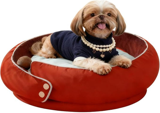 Round Orthopedic Dog Bed, Medium Pet Bed with Supportive Foam, Soft and Cozy Cushion for Anxiety Relief, Removable & Washable Cover, Comfortable Sofa-Style Bed for Dogs and Cats