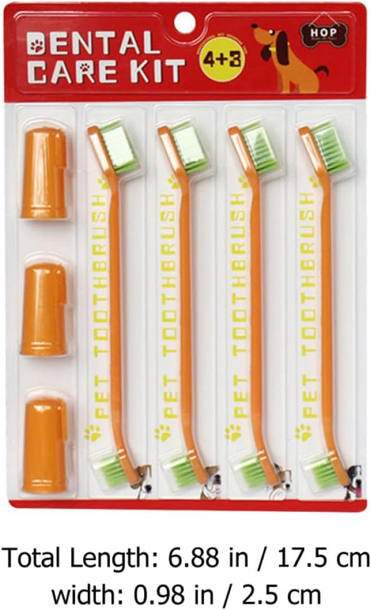 Gadpiparty Convenient Pet Toothbrush with Ergonomic Handle Soft Silicone Finger Brush for Cats and Dogs Material Reduces Oral Risk and Freshens Breath Portable Household Dental Care Kit