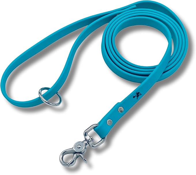 Gummy K9 Biothane Dog Leash, Professional Training Lead, Stainless Steel, New Advanced Safety Clasp, Weatherproof, Waterproof, Long Lasting, 6 Ft (5/8 Teal), Small, Medium, Large Dogs, Made in USA