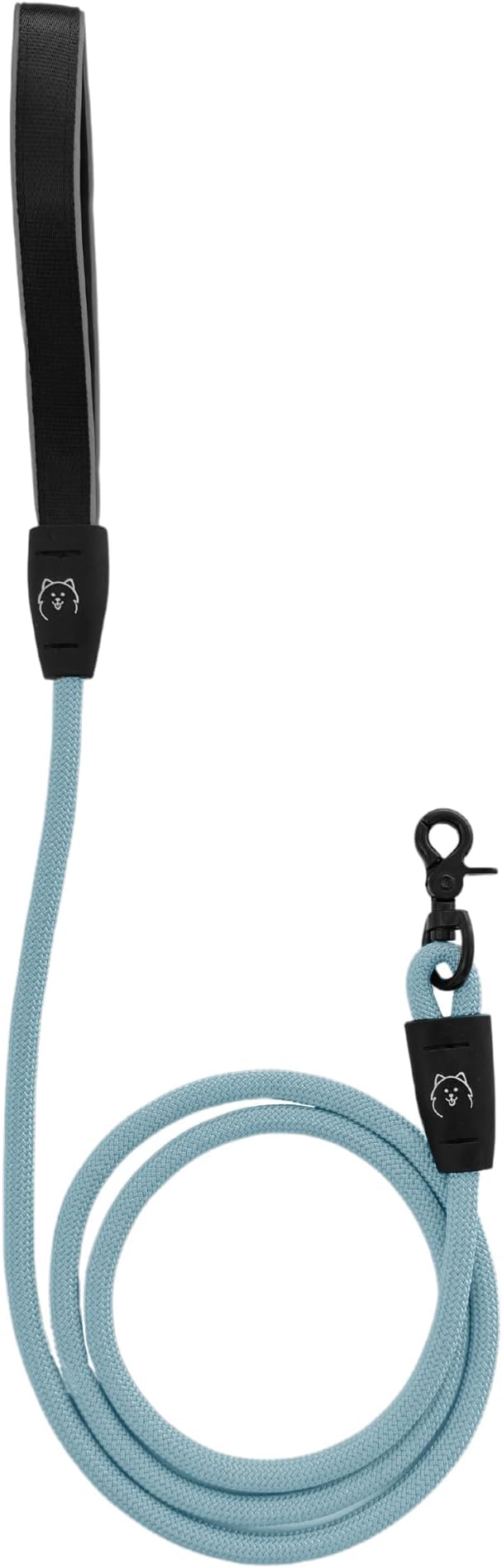 ShawnCo Basecamp Rope Dog Leash- Premium, Durable Pet Leash with Soft Neoprene Padded, Reflective Handle for Small, Medium and Large Dogs (Moonglow, 6 Feet)