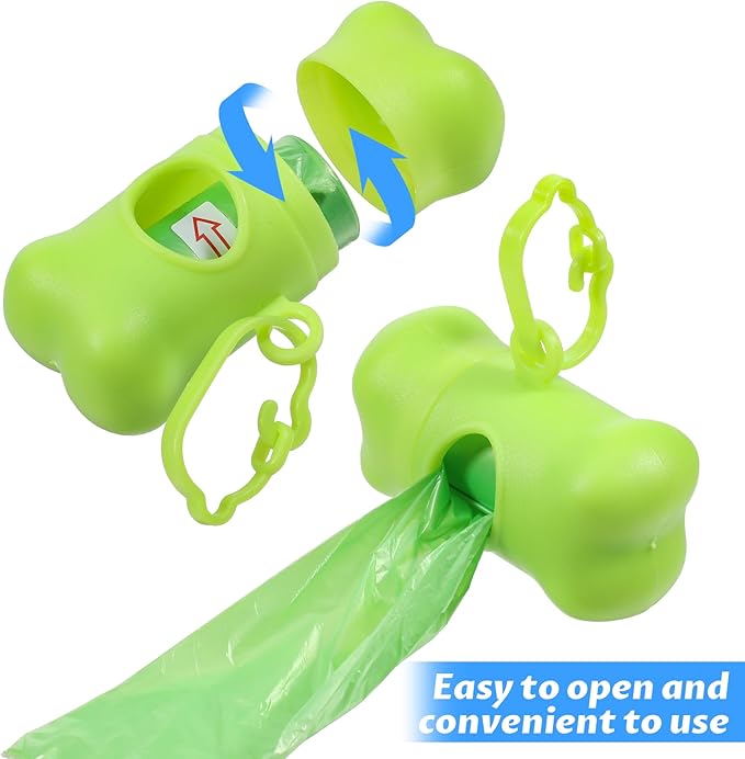 50 Pcs Bone Shaped Dog Poop Bag Holder For Leash With Hook, Bulk Dog Poop Bags Dispenser for Pet Puppy Doggy Walking Hiking Camping, 5 Colors