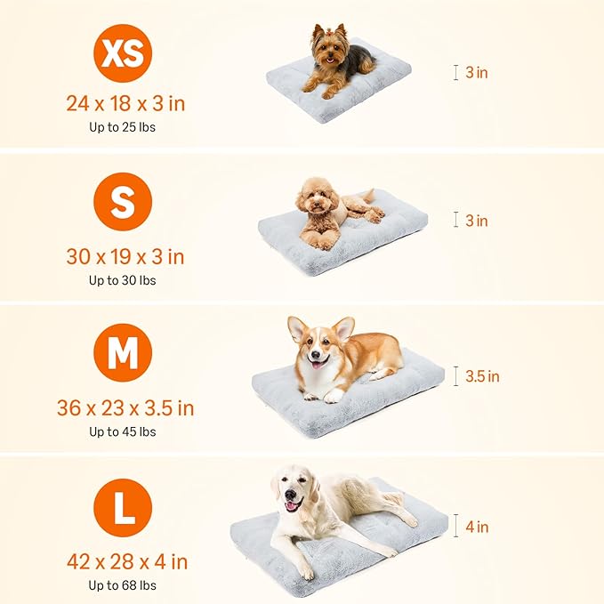Amazon Basics Medium Dog Bed for Crate, Washable Medium Dog Mat for Pet Kennel, Anti-Slip, 36x23x3.5 Inches