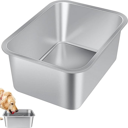 Bwogue 3 Gallons Extra Large Dog Water Bowl for Large Dogs, Durable Stainless Steel Dog Bowl High Capacity Pet Water and Food Bowls for XL-Large Dogs, 1 Pack