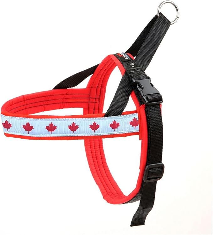 ComfortFlex Patriotic Dog Harness – Fully Padded, Adjustable, Lightweight No-Choke, No-Pull, Non-Chafing Design for Active Dogs, Enhanced Control, Made in The USA - Small/Medium, Canadian Patriot