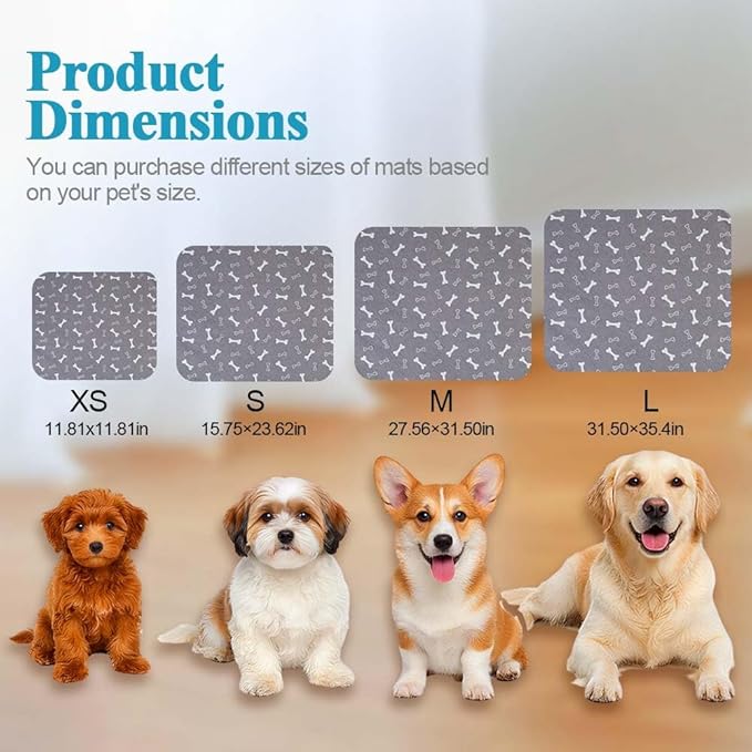 Pee Pads for Dogs, 2026 New Washable Puppy Pad with Pheromones,Non-Slip Base, Easy to Clean & Reusable (White, S:15.75x23.62 inch)