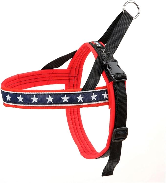 ComfortFlex Patriotic Dog Harness – Fully Padded, Adjustable, Lightweight No-Choke, No-Pull, Non-Chafing Design for Active Dogs, Enhanced Control, Made in The USA - Small, The Patriot