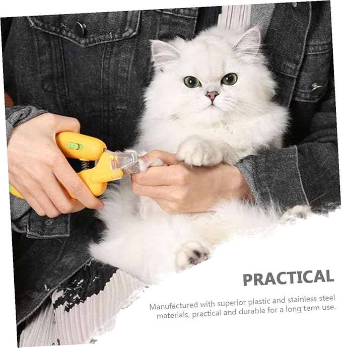 Gadpiparty Pet Nail Clipper with LED Light and Safety Guard for Dogs and Cats Sharp Blades for Smooth Cutting Anti-Cutting Blood Line Grooming Tool for Precise Claw Trimming Yellow