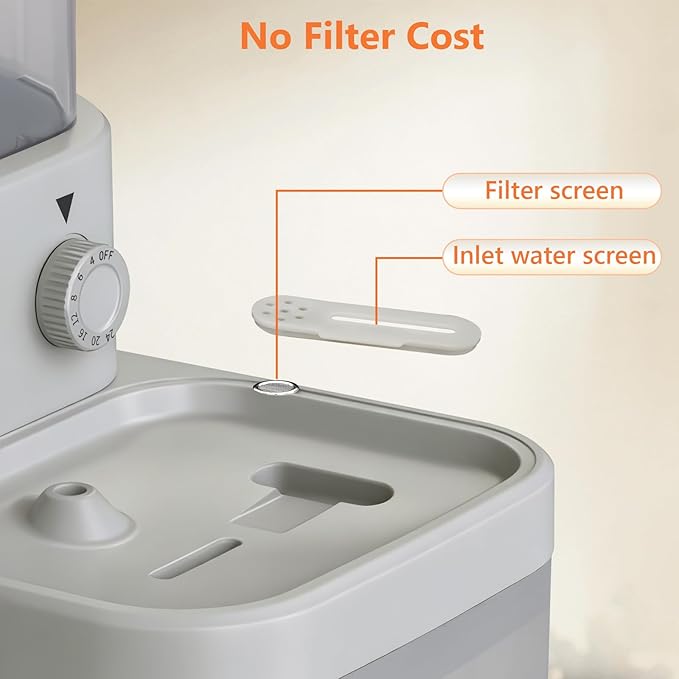 GJEASE Smart Cat Water Fountain No Filter,Cat Drinking Water Fountain Bowl,Battery Operated Filterless Pet Water Fountain
