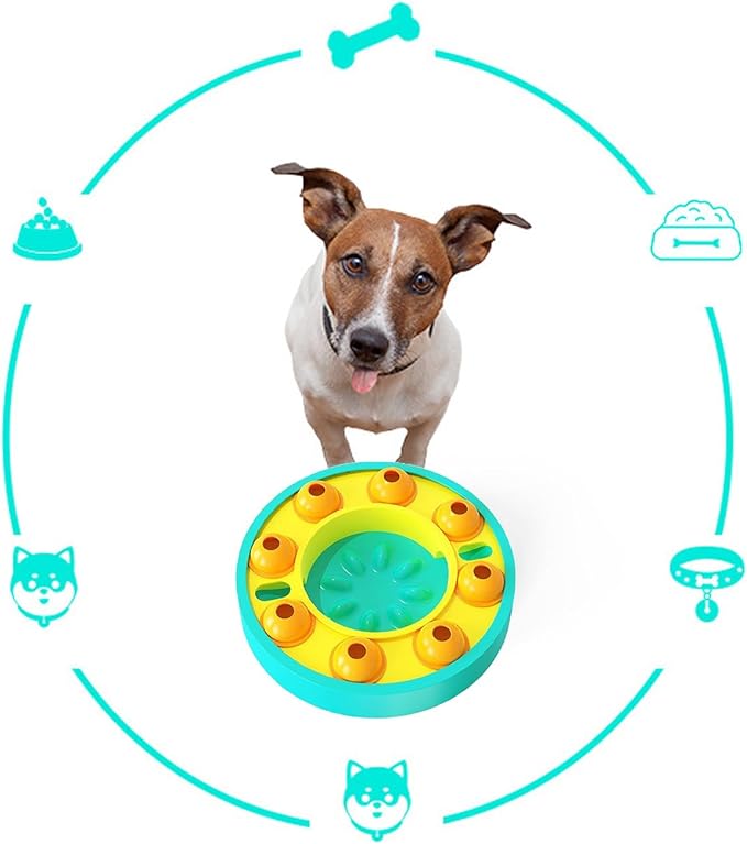 Dog Treat Puzzle Bowl Interactive Enhance Intelligence Plastic Slow Feeder Dog Treat Puzzle Game Toy for Dogs IQ Training