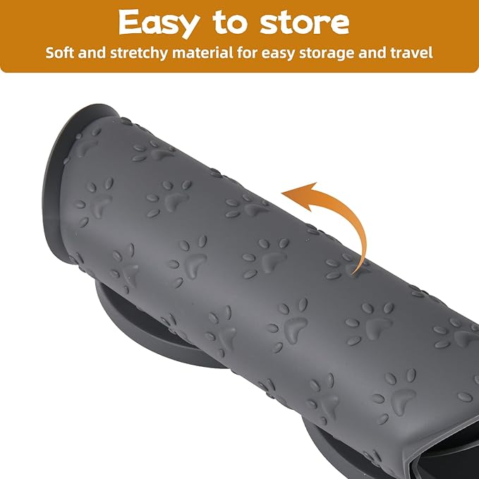 Dog Food Mat Anti-Slip Silicone Bowl Mats for Food and Water, Thicker Pet Placemat Waterproof Cat Feeder Pad with High-Lips Prevent Messy Spills to Floor Suitable for Medium and Small Pet