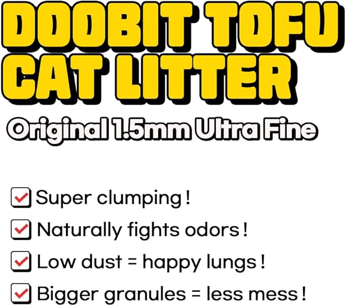 Tofu Cat Litter 1.5mm,Natural Ingredients,Strong Clumping,Toilet Flushable,Solubility in Water,Ultra Absorbent, Really Dust-Free,Less Tracking, I'm Gonna Pee Kitty Litter (5.7lb x 2pack)