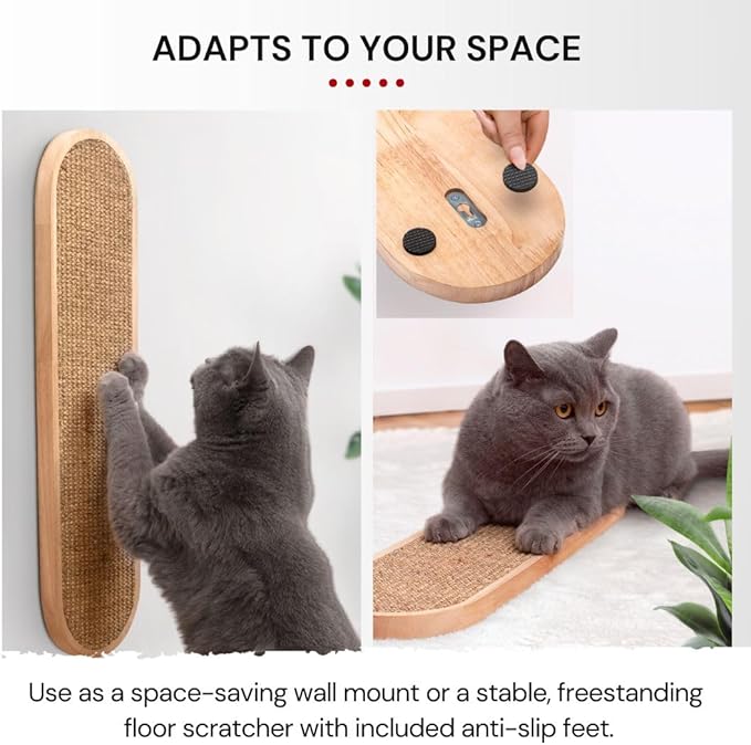 7 Ruby Road Wall Mounted Cat Scratcher - Indoor Vertical Scratching Board for Cats - Scratch Pad Post - Wall Furniture