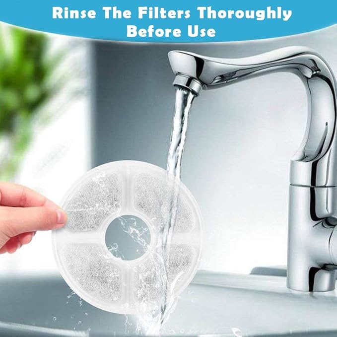 PK.ZTopia 12-Pack Cat Fountain Filters, Replacement Filters for 84oz/2.5L Water Fountain
