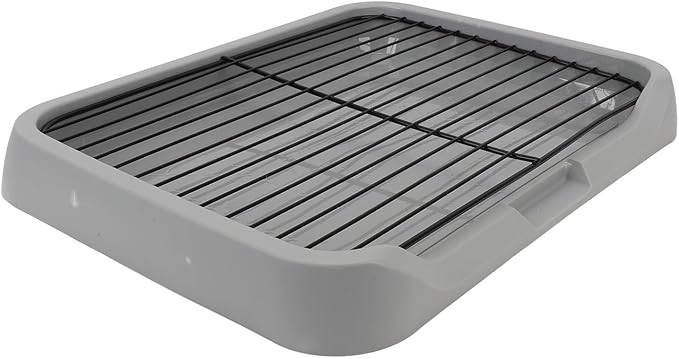 Jspondivague Dog Training Toilet with Removable Mesh Tray, Puppy Potty Training Tray for Small Medium Dogs, Sturdy Stable Structure Prevents Tipping, Indoor Dog Litter Box with Shovel and Net F