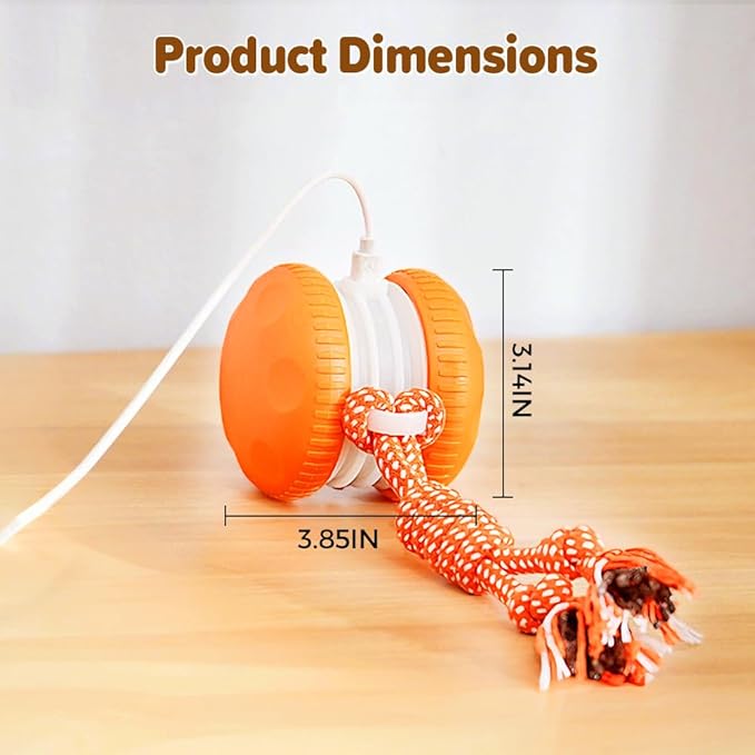 ANYSENT Interactive Dog Toy,2026 New Automatic Rolling Ball with Rope for Cat, Durable Dogs Rope Toy for Chewing and Playing, Dogs Ball Toy for Puppy Cats (Blue/1pcs)