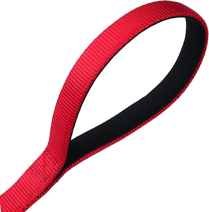 Premium 12 Inches Nylon Short Dog Leash with Heavy Duty Clip and Comfortable Padded Handle for Large Medium Breed Dogs Daily Use Jogging,Walking,Training etc... (12 Inches, Chili Pepper)