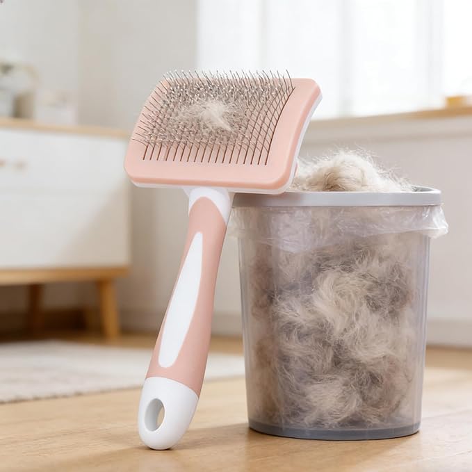 Cat Grooming Brush, Dog Slicker Brush for Dogs, Cat Brushes for Indoor Cats, Pets Skin Friendly Self Cleaning Slicker Massage Brushes for Shedding Dogs Cats,Hair Gentle Remove Loose Undercoat(Green)
