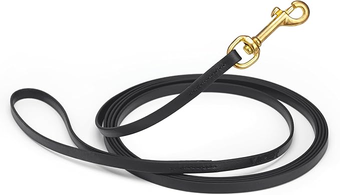 Viper Biothane K9 Working Dog Leash Waterproof Lead for Tracking Training Schutzhund Odor-Proof Long Line with Solid Brass Snap for Puppy Medium and Large Dogs, 15ft Black