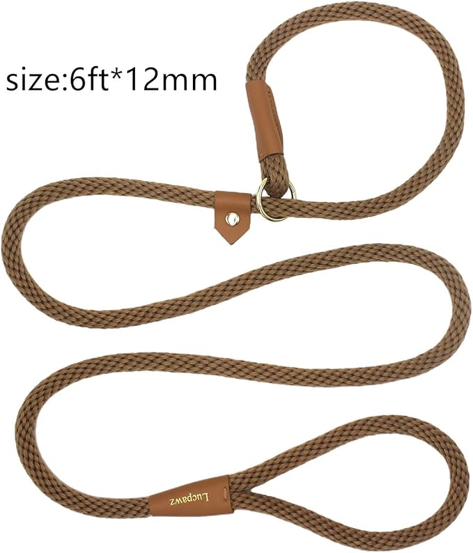 Pet Slip Leash, 6ft Slip Leads for Dogs, Dog Lead Collar Combo
