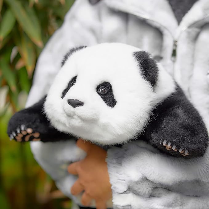 Chongker Weighted Panda Stuffed Animals, Panda Plush for Companion “MengLan”, Handmade Realistic Giant Panda Plush 4 LBS, 18" Lifelike Animals
