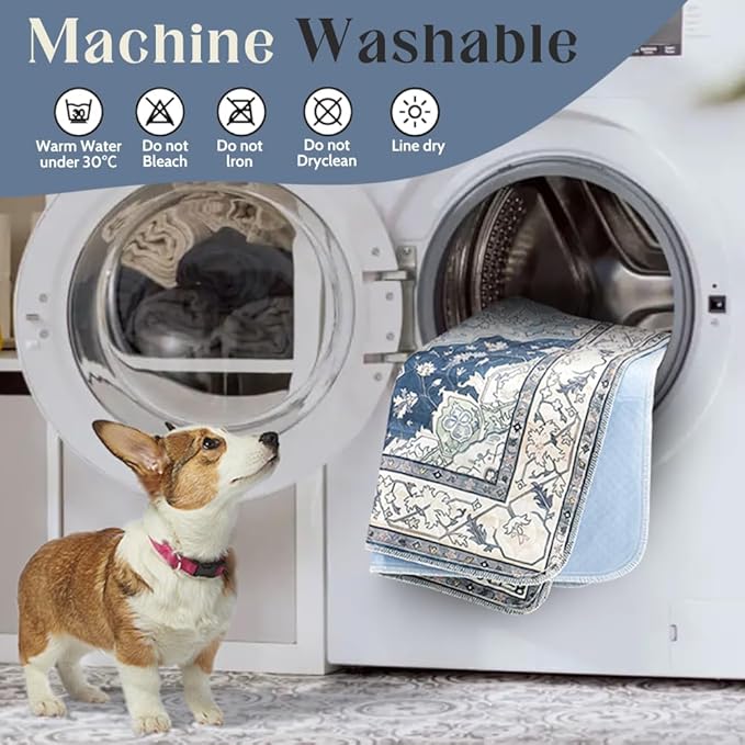 Washable Pee Pads for Dogs 2 Pack Reusable Puppy Training Pads 72"x72" Super Absorbent Waterproof Dog Training Pads, Non-Slip Potty Pads Whelping Pads Litter Mat Pet Supplies - Navy/Mix