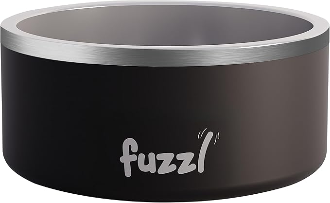 Titan Dog Bowl 8 inch - Matt Black Insultated Thermal Bowl for Indoors and Outdoors with Rubber Base - Versatile Dog Bowls and Water Bowl for Hydration and Feeding for Large and XL Dogs