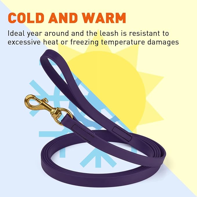 Viper K9 Biothane Working Dog Leash Waterproof Lead for Tracking Training Schutzhund Dog Sport & Search - Odor-Proof Long Line with Solid Brass Snap for Puppy Medium and Large 3/4" x 20ft VioletPurple