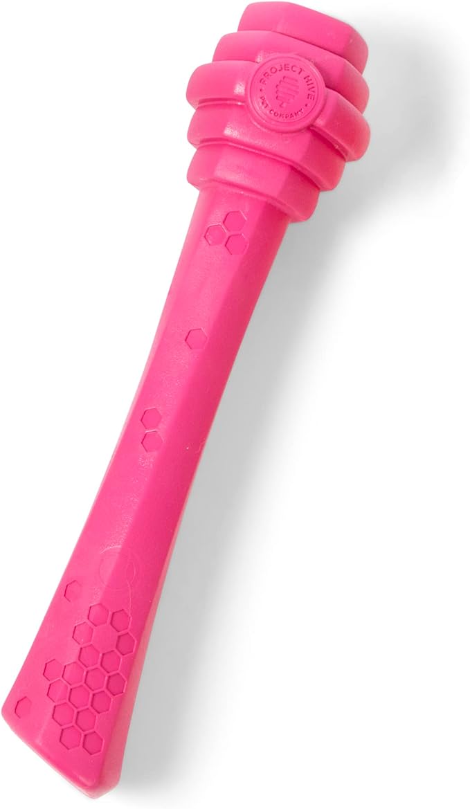 PROJECT HIVE ·PET COMPANY· - Wild Berry Scented - Hive Dog Fetch Stick for Large Breeds - Dog Stick Toy - Floats in Water - Treat Dispenser Toy - Durable and Tough - Made in The USA