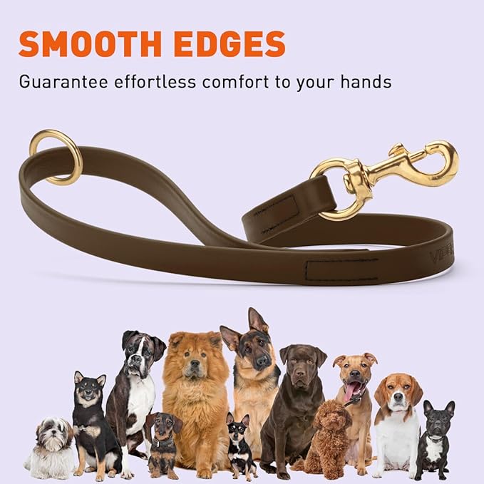 Viper Biothane K9 Working Dog Leash Waterproof Lead for Tracking Training Schutzhund Odor-Proof Long Line with Solid Brass Snap for Puppy Medium and Large Dogs 20in, Dark Chocolate Brown