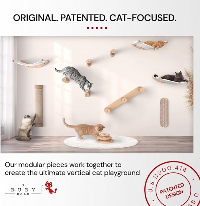7 Ruby Road Wall Mounted Cat Scratcher - Indoor Vertical Scratching Board for Cats - Scratch Pad Post - Wall Furniture