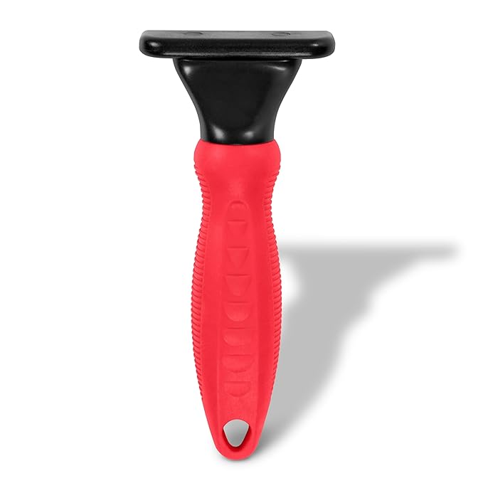 RYAN'S PET SUPPLIES Deshedding Tool, Red, Medium, Professional Dog Grooming Brush for Shedding, Pet Hair Remover, Fur Removal Brush for Medium and Long Pet Hair