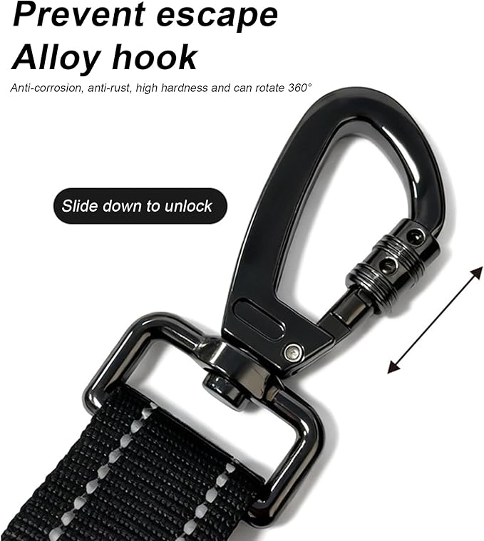 Portable Dog Seatbelt, Secure Harness Lead, 20.47-24.4 Inches Safety Strap with Alloy Clip, Soft Nylon Pet Straps, Dogs Harness with Safety Design, Pets Accessory for Travel and Car