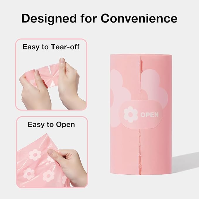 VETRESKA Lavender Scented Dog Poop Bags, Leak Proof, Extra Thick and Large Pet Waste Bags for Dog Walking and Cat Litter, 36 Refill Rolls, 540 Bags, Pink