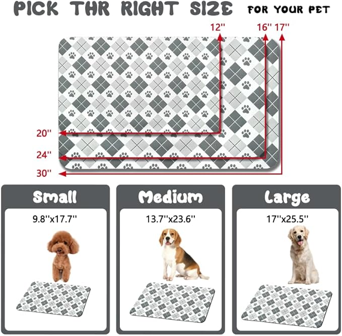 Dog Food Mats for Floors Waterproof, Dog Cat Water Bowl Mats Pet Feeding Absorbent Mat Dog Cat Pet Placemats for Food and Water Paw 17 * 30 inch