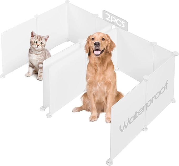 MEEXPAWS Cat Litter Box Enclosure Splash Guard, Light Weight Plastic Pee Shields Extra Large Easy Clean (2 Sets)