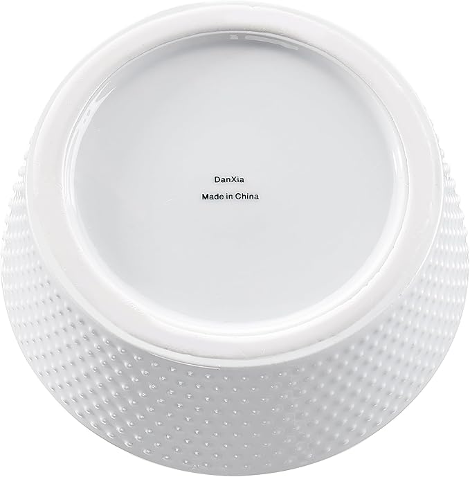 6.9" Non-Slip Ceramic Dog Bowl, 33 Oz Heavy-Duty Dog Food/Water Dish, Pet Feeding Bowl for Small and Medium Dogs, Food Grade Porcelain Pet Feeder Bowl, Microwave and Dishwasher Safe, White