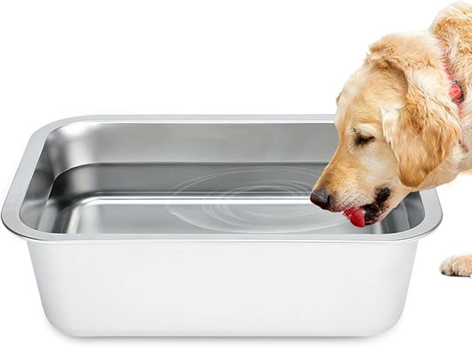 Bwogue Extra Large Dog Water Bowls - 1.25 Gallons, Stainless Steel, High Capacity for Large & X-Large Dogs