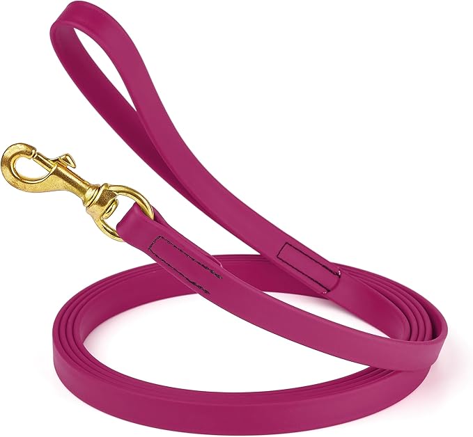 Viper Biothane K9 Working Dog Leash Waterproof Lead for Tracking Training Schutzhund Odor-Proof Long Line with Solid Brass Snap for Puppy Medium and Large Dogs, 20ft Magenta Pink