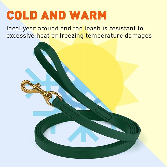 Viper K9 Biothane Working Dog Leash Waterproof Lead for Tracking Training Schutzhund Dog Sport & Search - Odor-Proof Long Line with Solid Brass Snap for Puppy Medium and Large 3/4" x 20ft Hunter Green