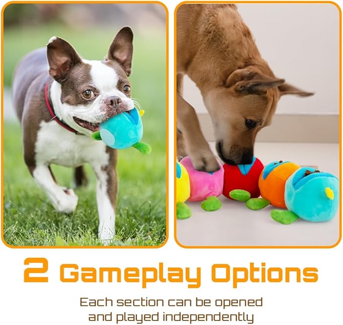 Dog Snuffle Toy - Detachable Puzzle Enrichment for Medium Small Dogs, Squeaky Sniffle Interactive Treat Game for Foraging Training, Boredom and Mental Stimulation