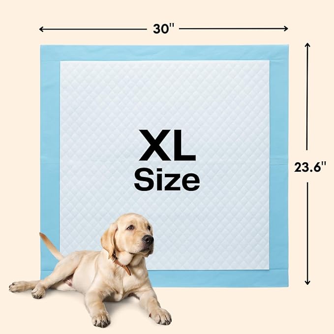 50 Count (30" x 23.6") Dog Pads with 5-Layer Leak Proof, Super Absorbent, Quick Dry Top Sheet, Extra Large Pee Pads for Puppies, Adult Dogs, Potty Training and Indoor Use