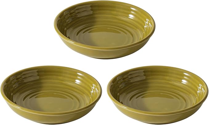 Ceramic Wide Whisker Friendly Cat Dishes, Set of 3 Ceramic Cat Bowls, Anti-Slip Indoor Kitten Feeding Food& Water Dish to Prevent Whisker Fatigue(3 Pcs, Matcha Green)