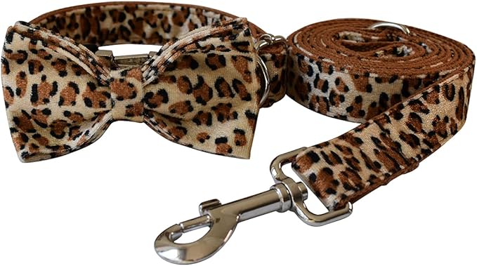 Personalized Dog Collars for Puppy Small Medium Large Pets with Engraved Name and Phone Number (M, Leopard)