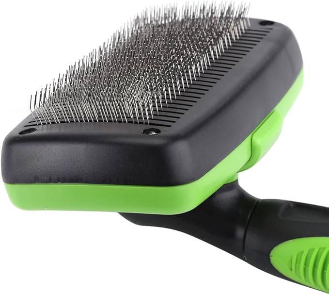 Self Cleaning Pet Slicker Brush Comb, Professional Dog Cat Grooming Tool, Retractable for Easy Hair Removal, Ergonomic Handle for Long Hair Medium Short Thick Wiry Curly C