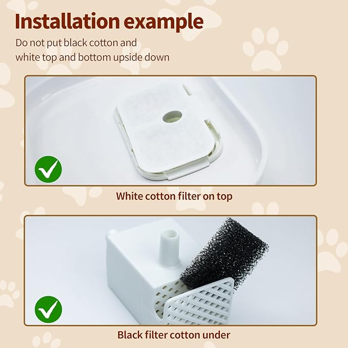 20 Pcs Cat Water Fountain Filters Compatible with PETLIBRO,10 Pack Fountain Replacement Filter & 10 Pack Pre-Filter Sponges, Cat Fountain Filter for 2.5L/84oz PLWF005 & PLWF105 & PLWF115