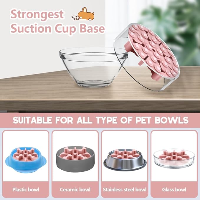 Slow Feeder Dog Bowls Insert, Animire Soft Silicone Anti-Choking Puzzle Anti-Slip Slow Down Eating Feeder Insert, Compatible with Regular Elevated Dog Bowls